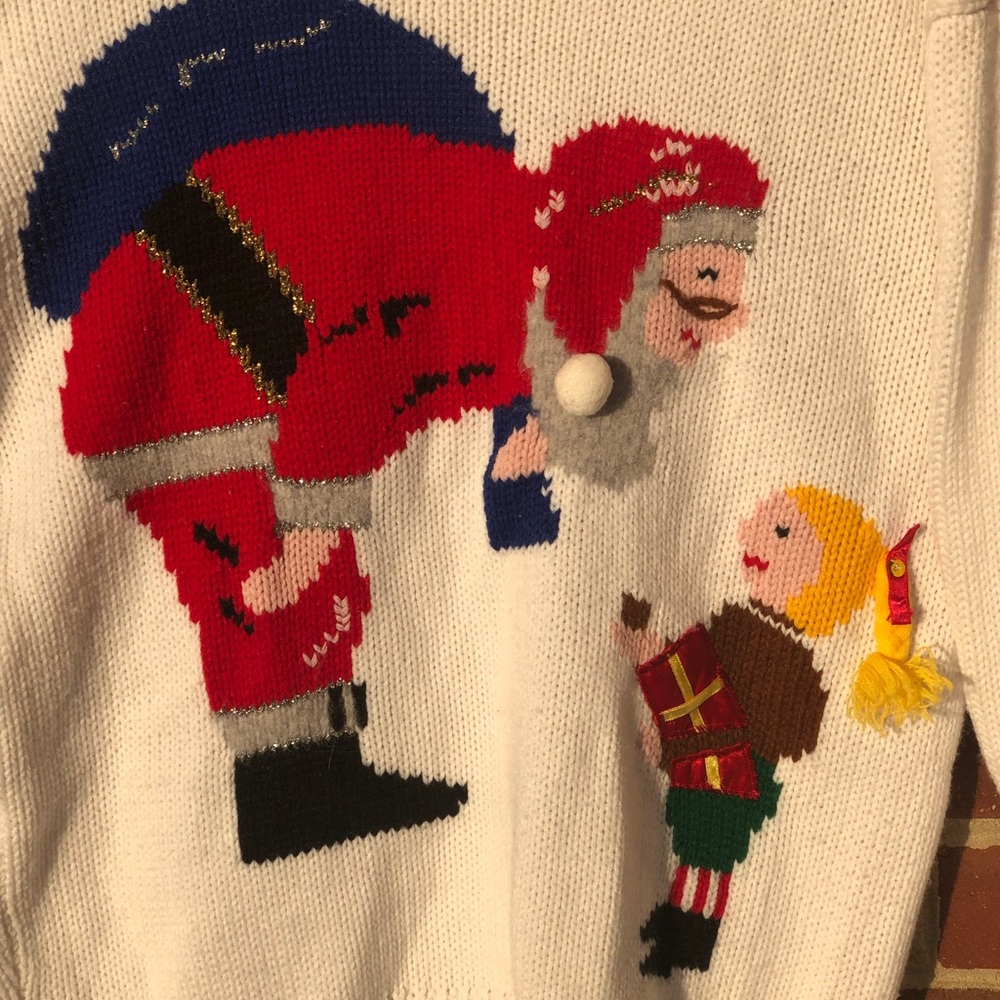 Cute Santa 3D girl Ugly Bravo Sweater Fits large